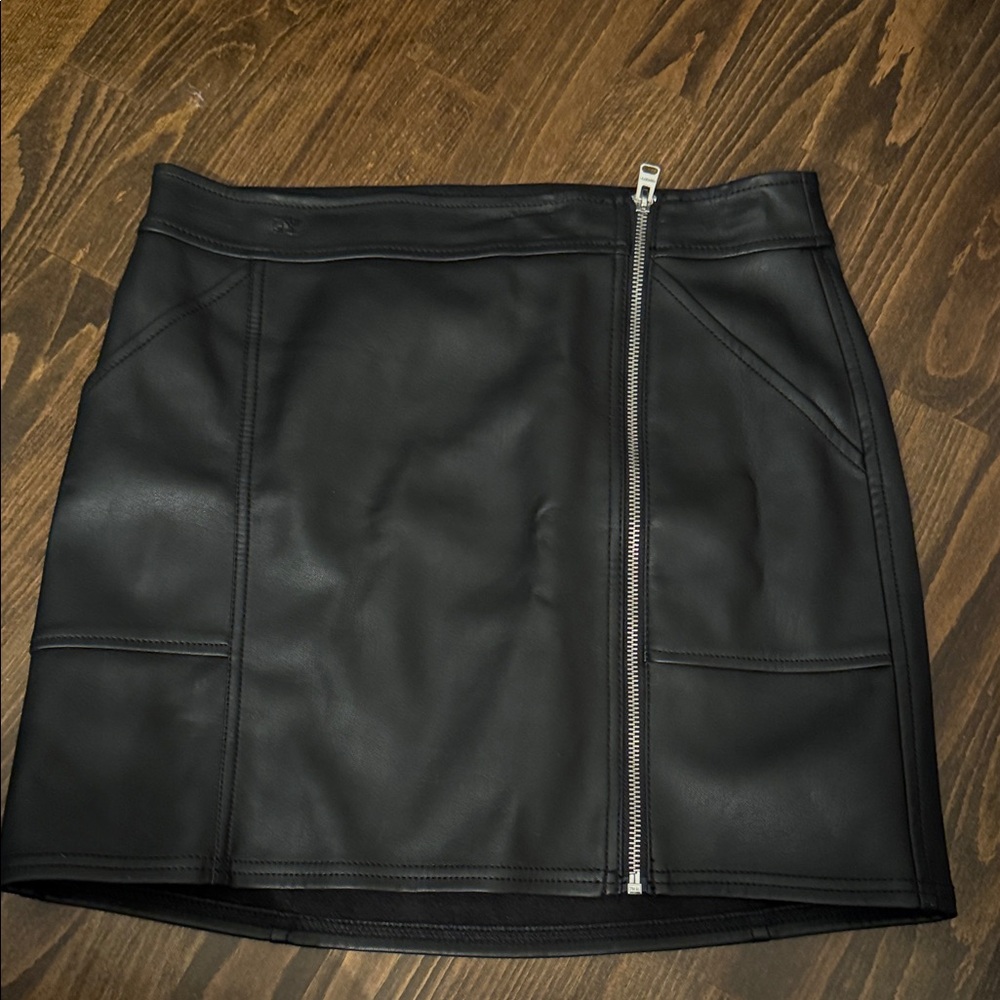 Express Black Faux Leather Mini Skirt